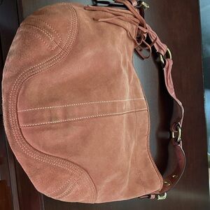 Coach Suede Hobo Bag in Rich Tan